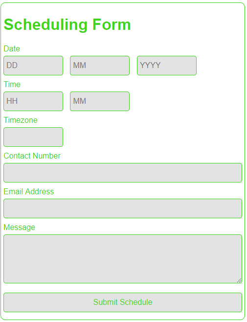 scheduling form